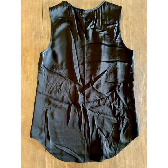 Theory Sleek Black Silk-blend Sleeveless Tank Top Blouse - Size P - Picture 2 of 6